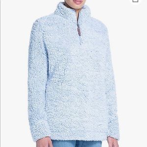 Weatherproof vintage fuzzy Sherpa plush zip pullover